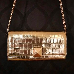 NWT Michael Kors Gold Metallic Clutch